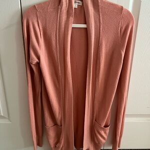 Women's Pink/peach Open-Front Cardigan Sweater